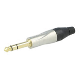Ficha Plug Stereo Cable Negro Amphenol Ts3p