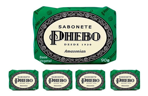 Kit 5 Sabonetes Em Barra Phebo Amazonian 90g Granado