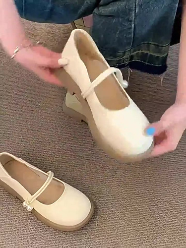 Mocasines Blancos Pequeños Con Falda De Piel Suave Para Prim