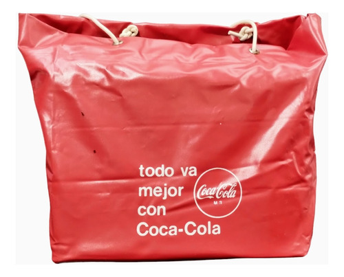 Antiguo Bolso Coca Cola Año 70' Impecable Pvc Con Manijas