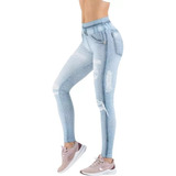 Calza Deportiva Mujer Simil Jean Sublimada Sport + Envio