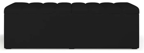 Recamier Calçadeira Báu Cama Box 90cm Estofada Suede Preto