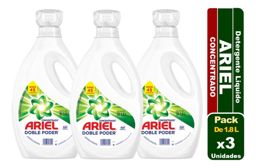 Detergente Ariel Liquido Concentrado Pack De 3 Unidades