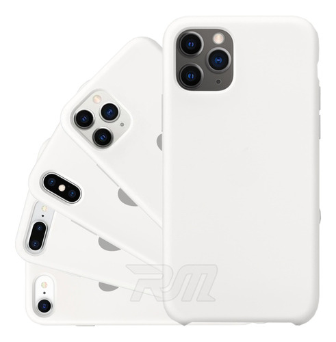 Case Silicone Compatível iPhone 7 Ao 14 Pro Max Branco