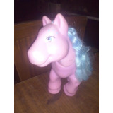 Pequeño Pony  Mide De Alto 24 Cm  Color Rosa  Pelo Azul