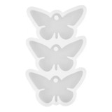 Molde Silicona 3 Mariposas  Collar Llavero Resina 
