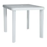 Mesa Plastica Cuadrada Borneo Blanca Garden Life Oulet