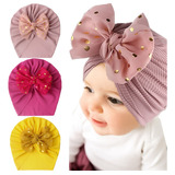 Gorritos Para Bebé Niña Turbante Headwrap 3pzs Promoción