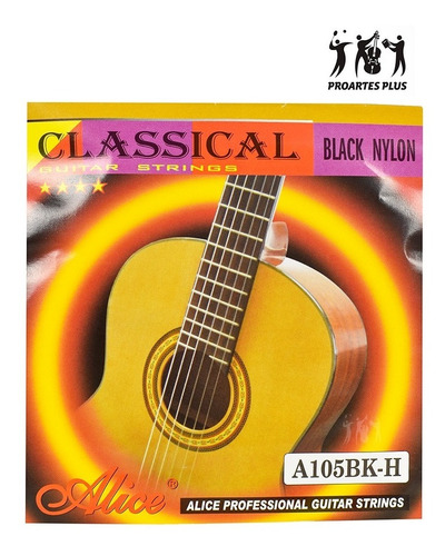 Encordado Guitarra Clasica Alice A105bk-h Tension Fuerte
