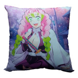 Almohada Anime Mitsuri Demon Slayer 35x35 Cm C/cierre Felpa