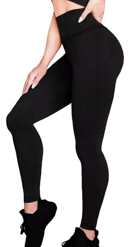 10pzs Leggins Térmicos Afelpados Dama Pretina Ancha Jera Bbp