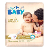 Fralda Carrefour My Baby G Soft Protect - 26 Unidades Tamanho Grande (g)