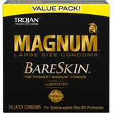 Trojan Magnum Bareskin Largo Grande Delgado Caja Original 