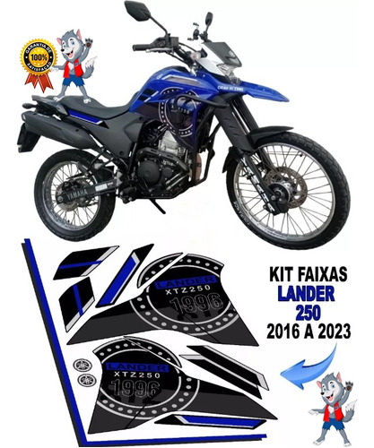 Kit Faixas Adesivos Yamaha Lander 250 2019 A 2023