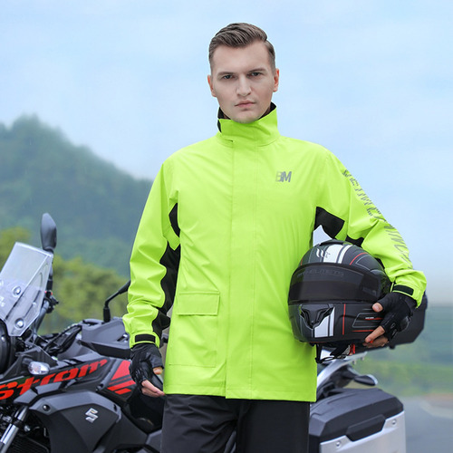 Impermeable Motociclista Con Capucha Extraíble Y Cubrezapato