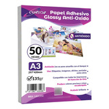 Papel Adhesivo Glossy Antioxido A3/135g/50 Hojas