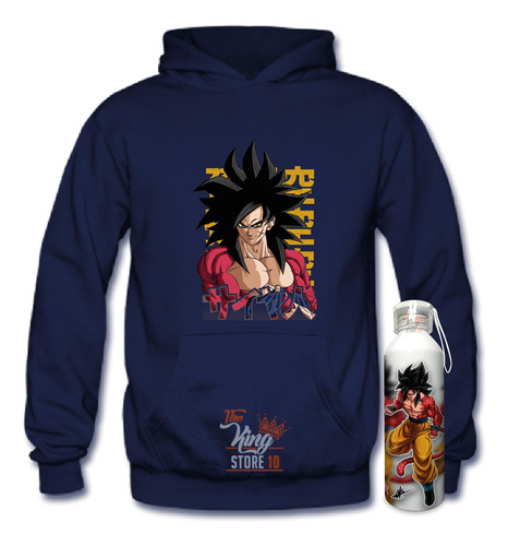 Poleron + Botella, Goku Super Saiyan 4, Dragon Ball, Anime, Xxxl