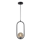 Lustre Pendente Moderno Esfera Bola Preto Inovartte Inl79