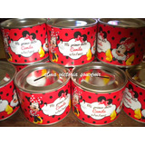 Souvenir Minnie Alcancias De Lata Con Tapa Desmontable