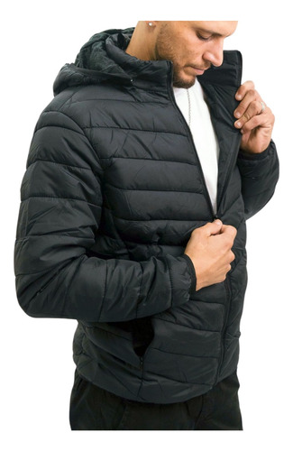 Campera Hombre Inflable Importada Capucha Desmontable Eddy