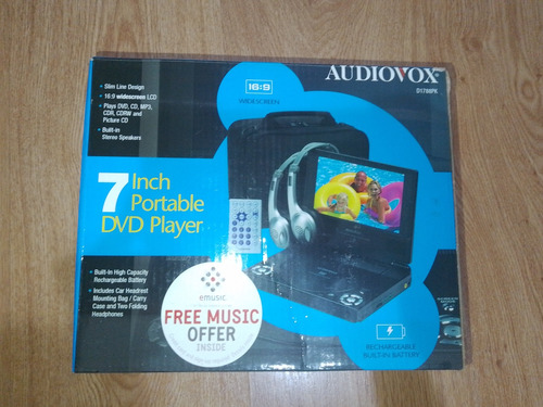 Reproductor De Dvd Portátil Audiobox En Caja + Cables