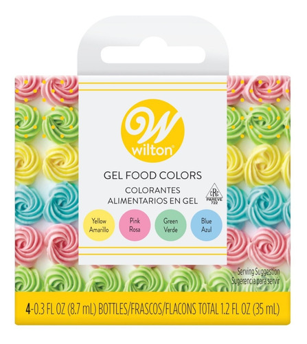 Set De Colorantes En Gel 4 Tonos Pastel Wilton 601-5582 