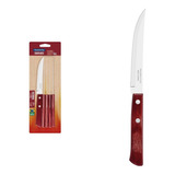 Conjunto De Facas Para Churrasco Tramontina 5 6 Peças Cor Polywood Vermelho