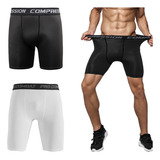 2 Licra Deportiva Shorts Gym Short Compresión Bolsa Celular