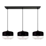 Colgante 3 Luces Dayan Cristal Negro Moderno Apto Led Cie