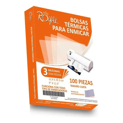 Mica Térmica Royal 040826 Para Enmicar Carta 3mil. 100pzs | Envío gratis