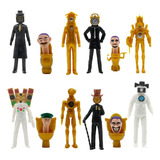 12pcs/set Skibidi Toilet Vs Clock Man Figura Modelo Juguete 