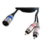 Cabo Xlr Macho X 2 Rca Macho Metal 20 Metros