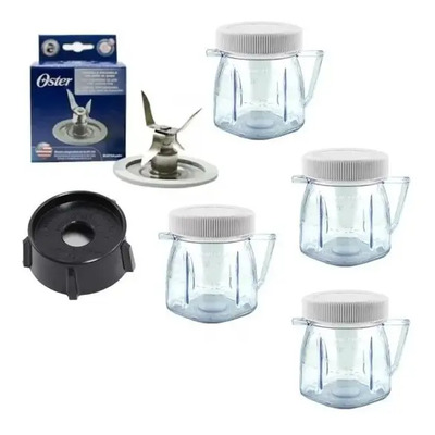 Kit 4 Mini Vasos Plástico 237 mL Compatible Licuadora Oster | Meses sin interés