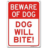 Cuidado Con La Muestra Del Perro, El Perro Morderá Advertenc