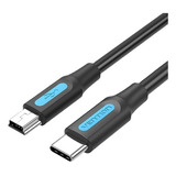 Cabo Usb C Para Mini Usb 2.0 2a Cameras 1m Vention Cowbf Cor Preto