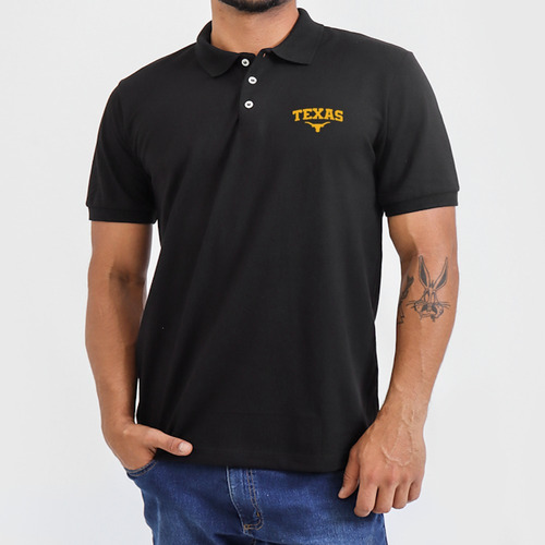 Camiseta Masculina Polo Rodeio Texas Country Gola Polo