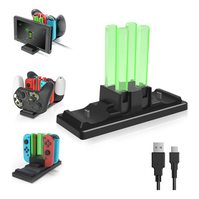 Lyndnice® 6 En 1 Base De Cargador P\u002F Control Joycon De Nintendo Switch,estación De Carga Joy-con Con Indicador De Carga Que Cambia De Colorpara Carga Simultánea De Joy-con, Gamepad Y Switch. | MercadoLibre