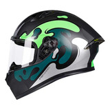 Casco Integral Ich 503-sp Paint Negrob Verden Visor Transpa