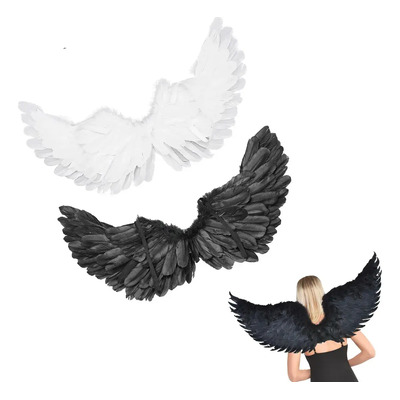Disfraz De Alas De Ángel Con Plumas Para Carnaval, Halloween