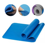 Tapete De Yoga Azul Nbr 15mm Pilates Alongamento Colchonete
