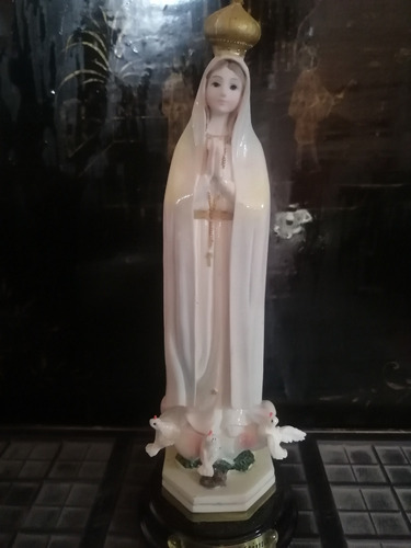 Estatua Figura Religiosa Virgen De Fatima Vintage Italiana 