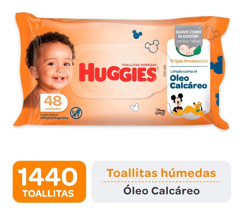 Toallas Huggies Triple Proteccion + Oleo X48 Caja Pack X 30