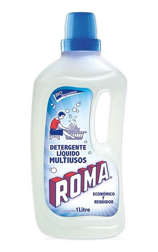 Detergente Jabón Liquido Roma 1 Litro Caja Con 12 Piezas