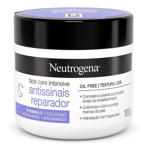 Crema Facial Neutrogena Reparador Nocturno Anti Signos 100 G