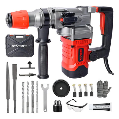 Atverce Rotomartillo Cincelador Perforador Sds Industrial 2800w 5j Color Rojo | Envío gratis