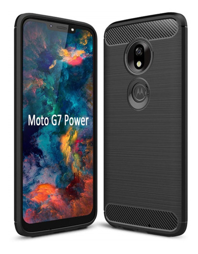 Funda Fibra Carbono Compatible Con Motorola Moto G7 Power