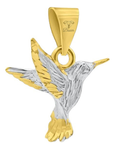 Dije Colibrí De Plata Ley 925 Con Oro De 24 K