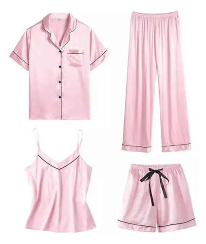 W Y Nuevo Conjunto De Pijama De Seda For Mujer, Ropa De
