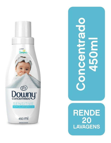 Amaciante Concentrado Downy Sensitive Roupa De Bebê 450 Ml