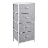 Organizador De Tela 4 Cajones Para Closet, Blanco